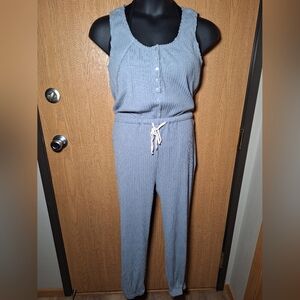 Entro Light Blue Ribbed Jumpsuit
